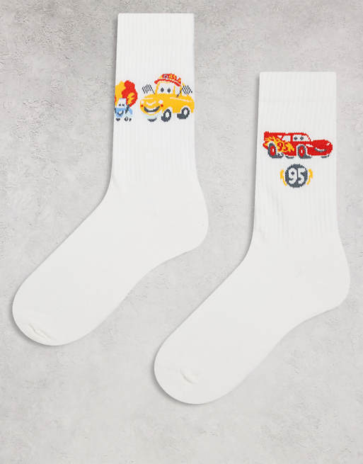 DESIGN 2 pack Disney Cars socks in ecru