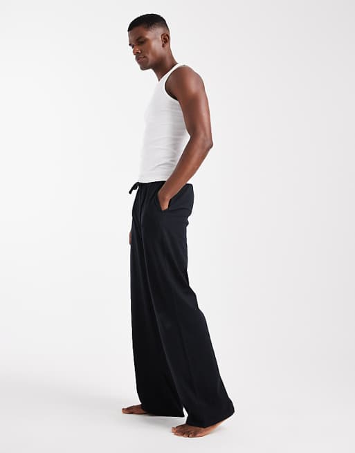 DESIGN 2 Pack Lounge Bottoms In Black And Grey Marl