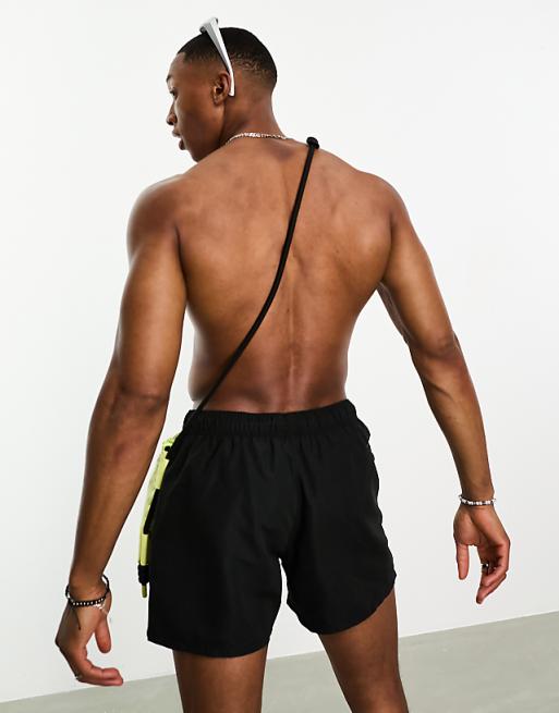 DESIGN 2 Pack Swim Shorts In Short Length In Black/white SAVE