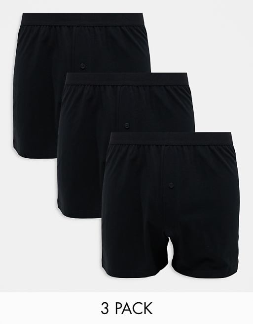 DESIGN 3 pack boxers in black