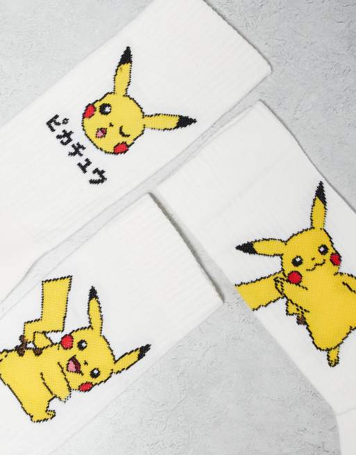 DESIGN 3 Pack Socks With Pokemon Graphic In White