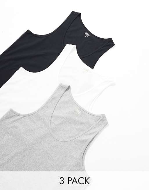 DESIGN 3 pack vests in multiple colours