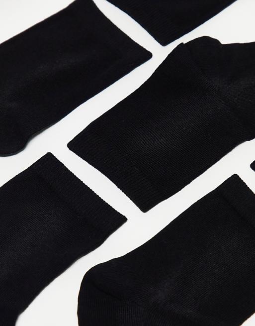 DESIGN 5 Pack Ankle Socks In Black