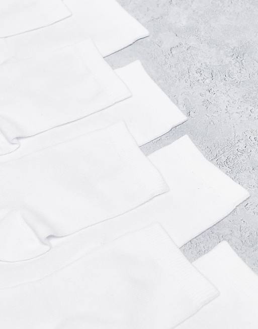 DESIGN 5 Pack Ankle Socks In White
