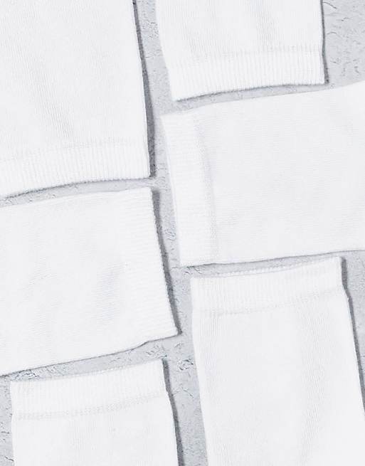 DESIGN 5 Pack Ankle Socks In White