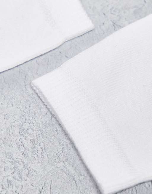 DESIGN 5 Pack Ankle Socks In White