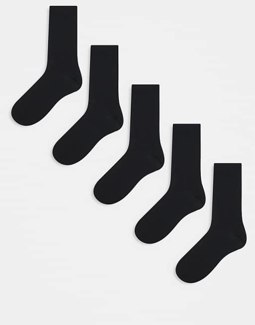 DESIGN 5 pack cotton rich socks in black