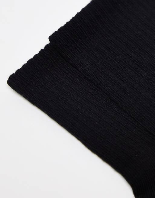 DESIGN 5 Pack Terry Ankle Socks In Black