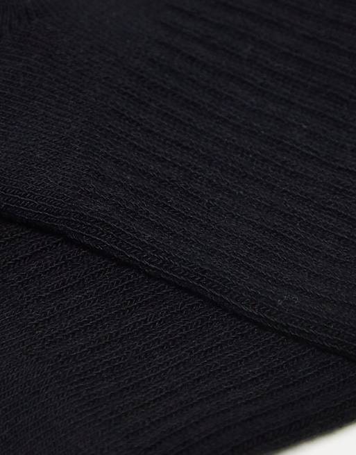 DESIGN 5 Pack Terry Ankle Socks In Black
