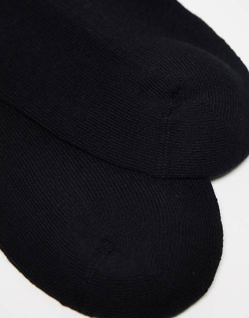 DESIGN 5 Pack Terry Ankle Socks In Black