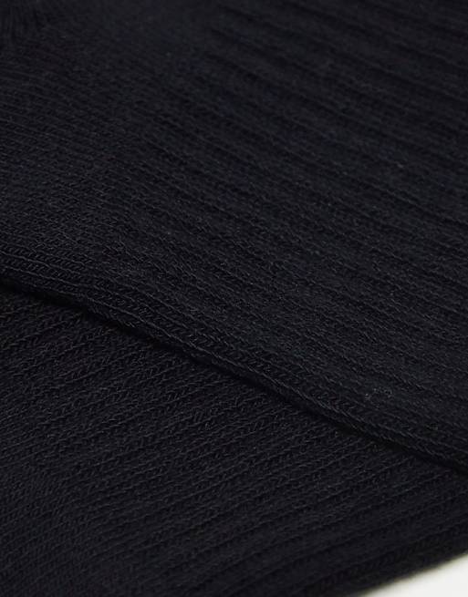 DESIGN 5 Pack Terry Ankle Socks In Black