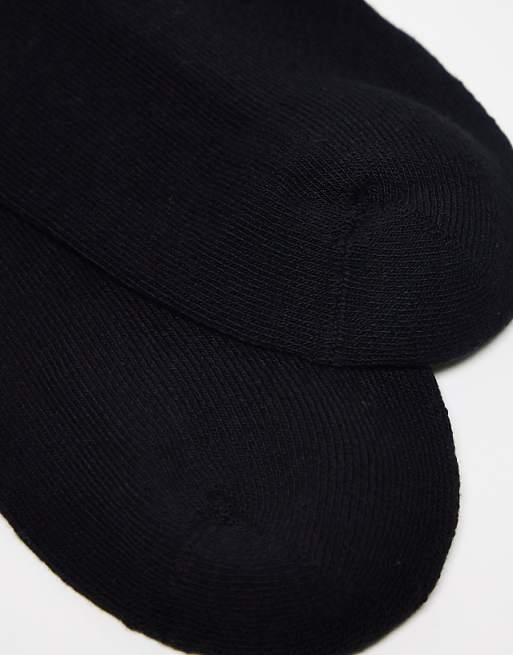 DESIGN 5 Pack Terry Ankle Socks In Black