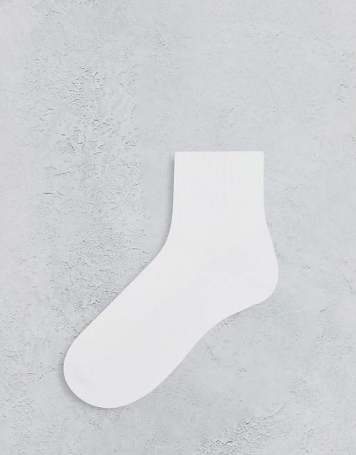 DESIGN 5 Pack Terry Sole Ankle Socks In White