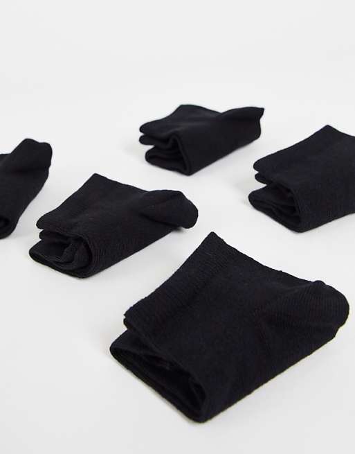 DESIGN 5 Pack Trainer Socks In Black
