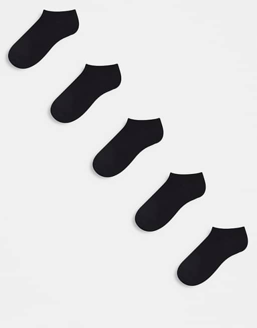 DESIGN 5 pack trainer socks in black
