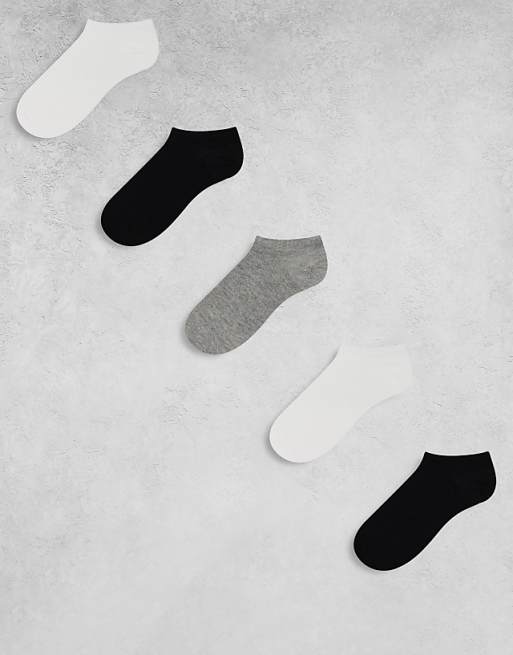 DESIGN 5 pack trainer socks in multi