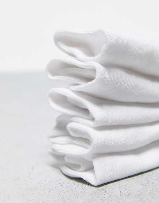 DESIGN 5 Pack Trainer Socks In White