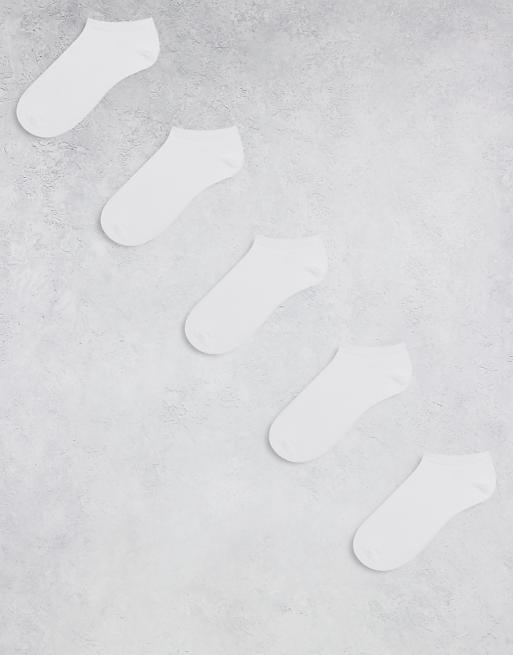 DESIGN 5 pack trainer socks in white