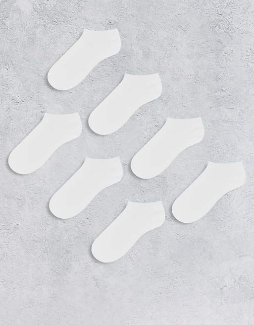 DESIGN 7 Pack Trainer Socks In White