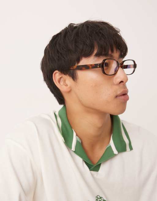 DESIGN 90's Skinny Square In Tortoise Frame With Clear Lens