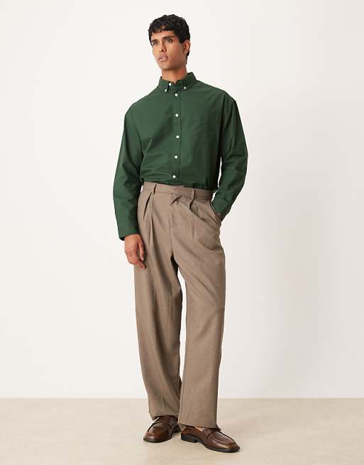 DESIGN 90s Oversized Oxford Shirt In Green