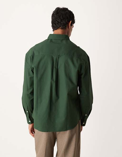 DESIGN 90s Oversized Oxford Shirt In Green