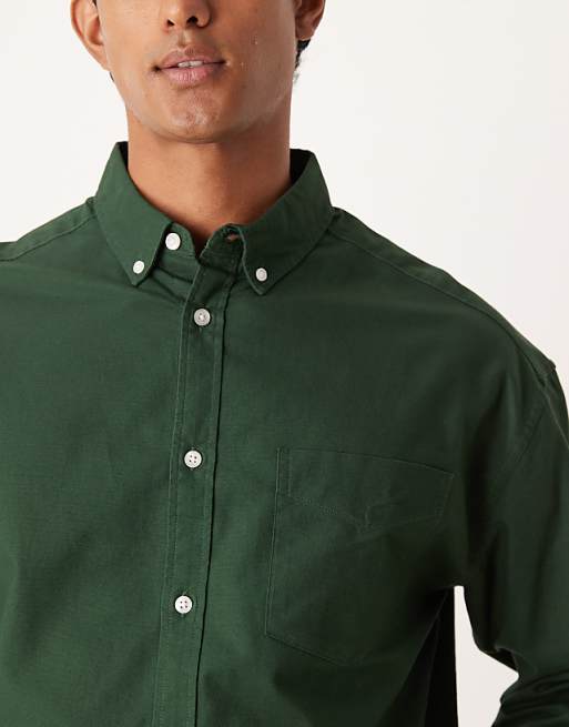 DESIGN 90s Oversized Oxford Shirt In Green