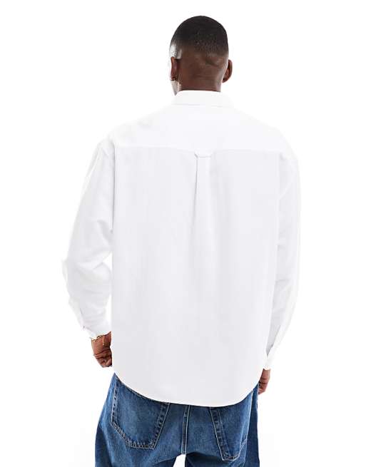 DESIGN 90s Oversized Oxford Shirt In White
