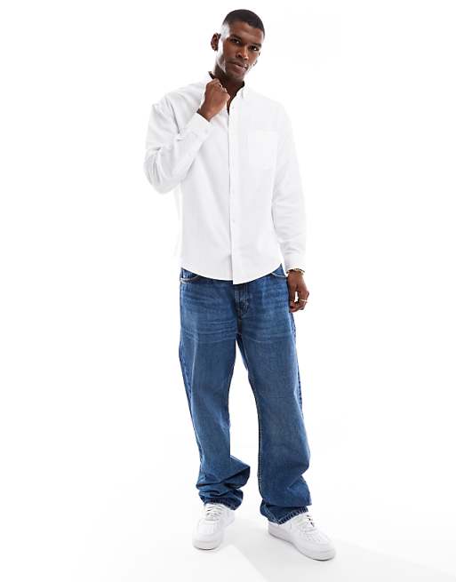DESIGN 90s Oversized Oxford Shirt In White