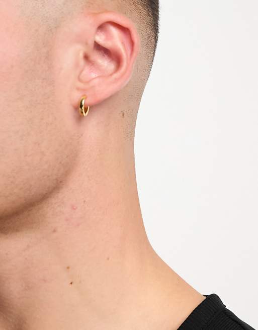 DESIGN 9mm Hoop Earrings In 14k Gold Plate - GOLD