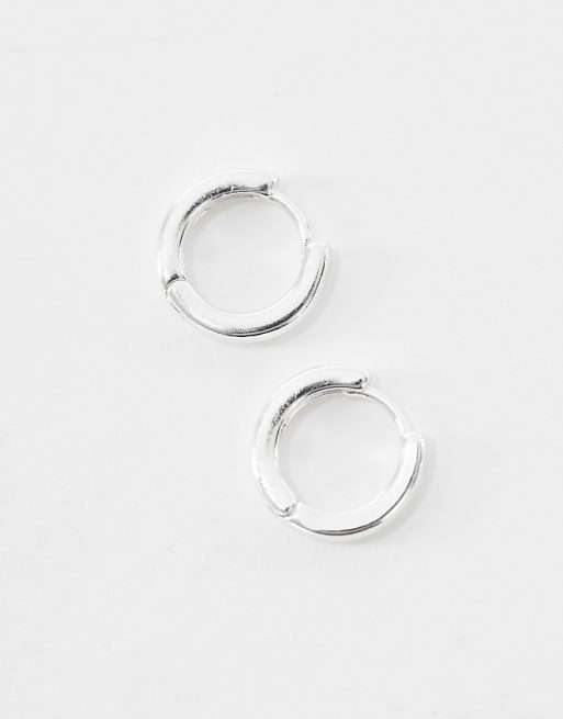 DESIGN 9mm Hoop Earrings In Real Silver Plate - SILVER