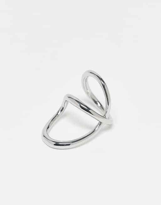 DESIGN Abstract Ring With Minimalist Design In Silver Tone