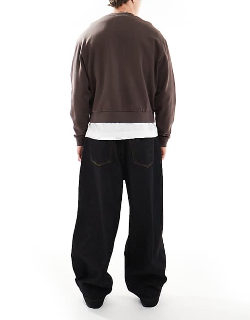 DESIGN Baggy Balloon Jeans In Raw Black