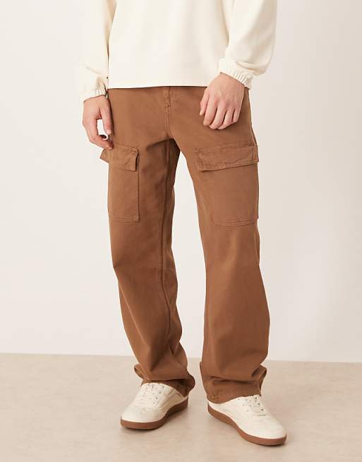 DESIGN Baggy Cargo Trouser In Brown