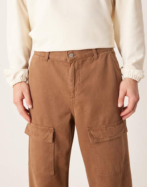 DESIGN Baggy Cargo Trouser In Brown