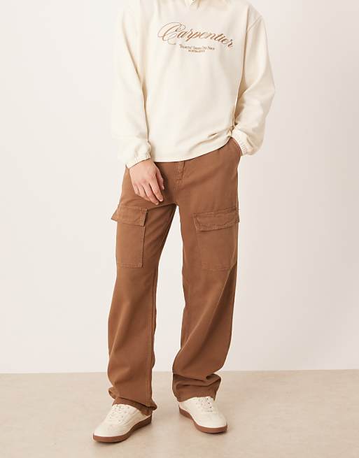 DESIGN Baggy Cargo Trouser In Brown