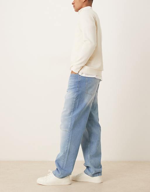 DESIGN Baggy Jean In Midwash Denim