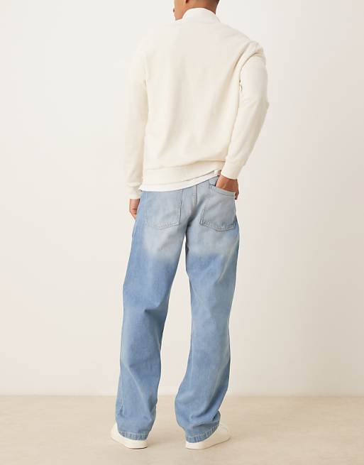 DESIGN Baggy Jean In Midwash Denim