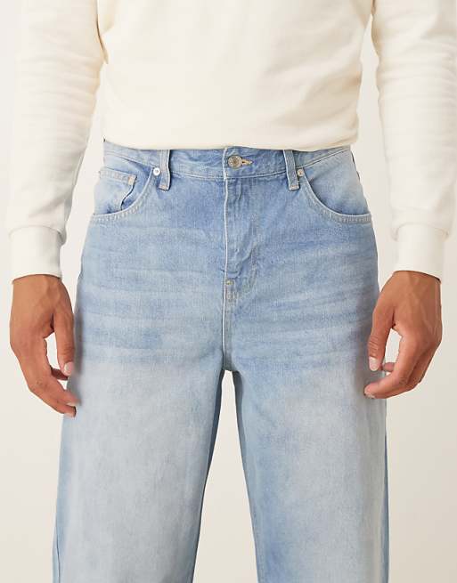 DESIGN Baggy Jean In Midwash Denim
