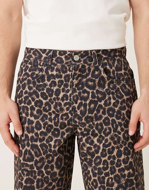 DESIGN Baggy Jeans In Leopard Print
