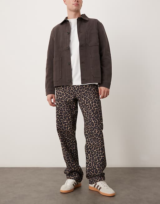 DESIGN baggy jeans in leopard print