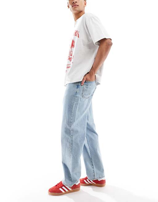 DESIGN Baggy Jeans In Light Wash Blue