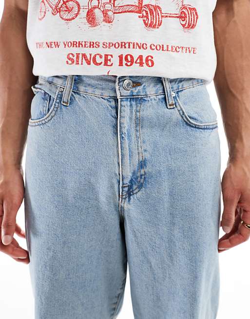 DESIGN Baggy Jeans In Light Wash Blue