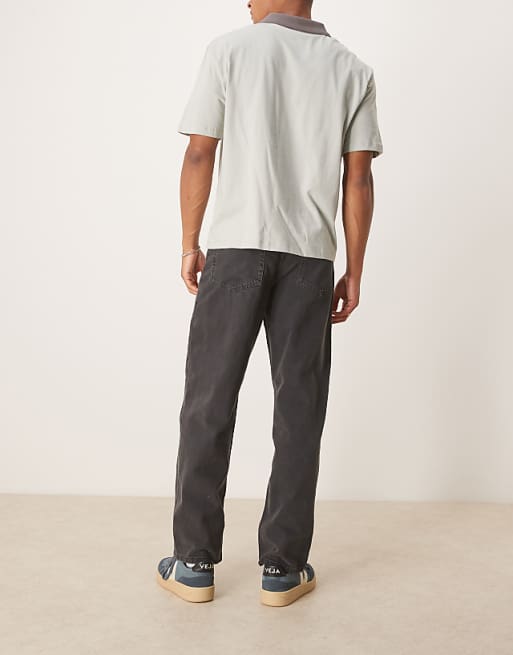 DESIGN Baggy Jeans In Washed Black