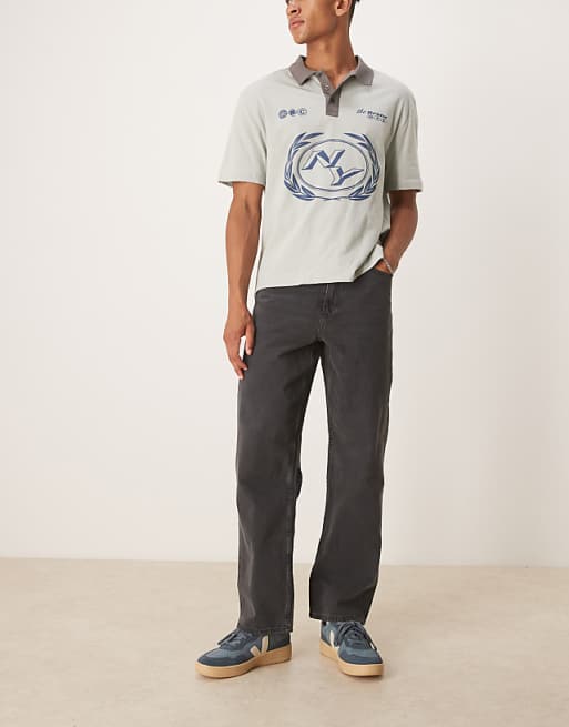 DESIGN baggy jeans in washed black