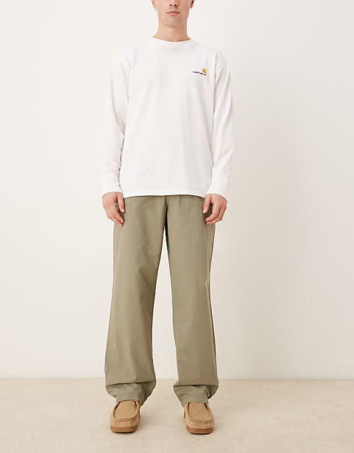 DESIGN Baggy Pull On Trouser In Green