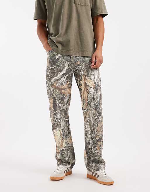 DESIGN Baggy Trousers In Camo