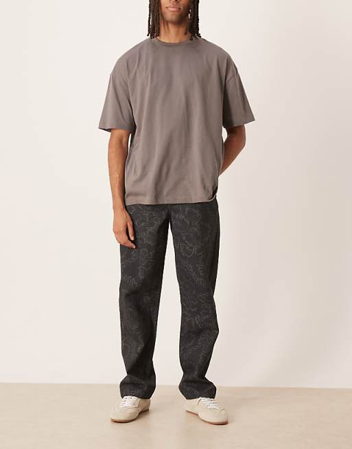 DESIGN Baggy Trousers In Floral Print