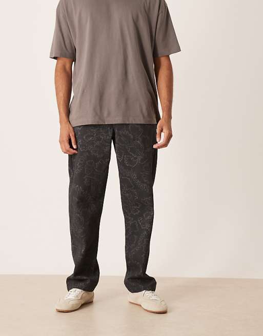 DESIGN baggy trousers in floral print