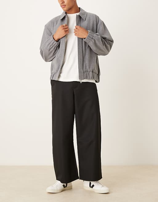 DESIGN Barrel Trouser In Black